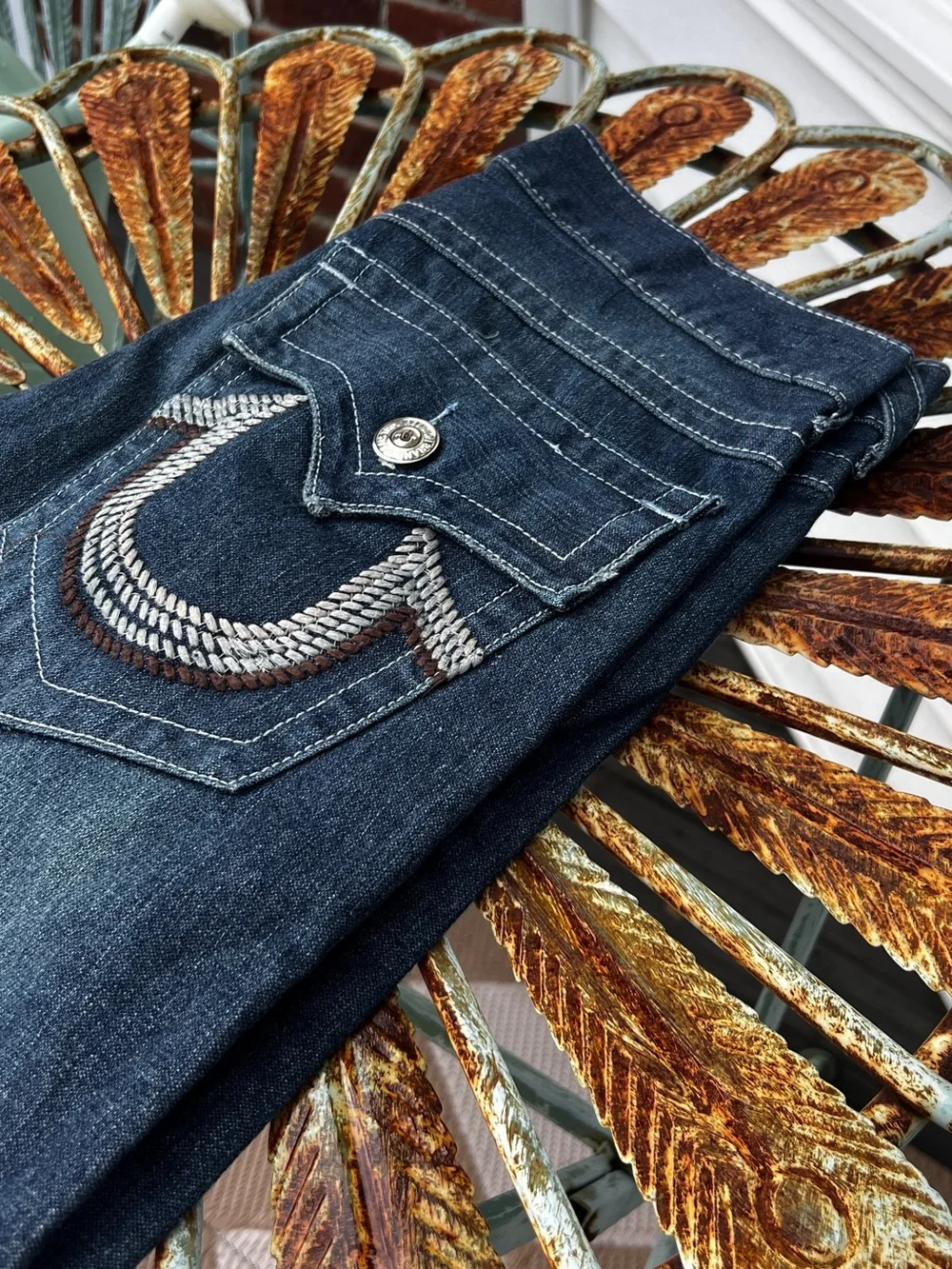 True Religion Men’s 32x32 Button Fly Bootcut Blue Jeans